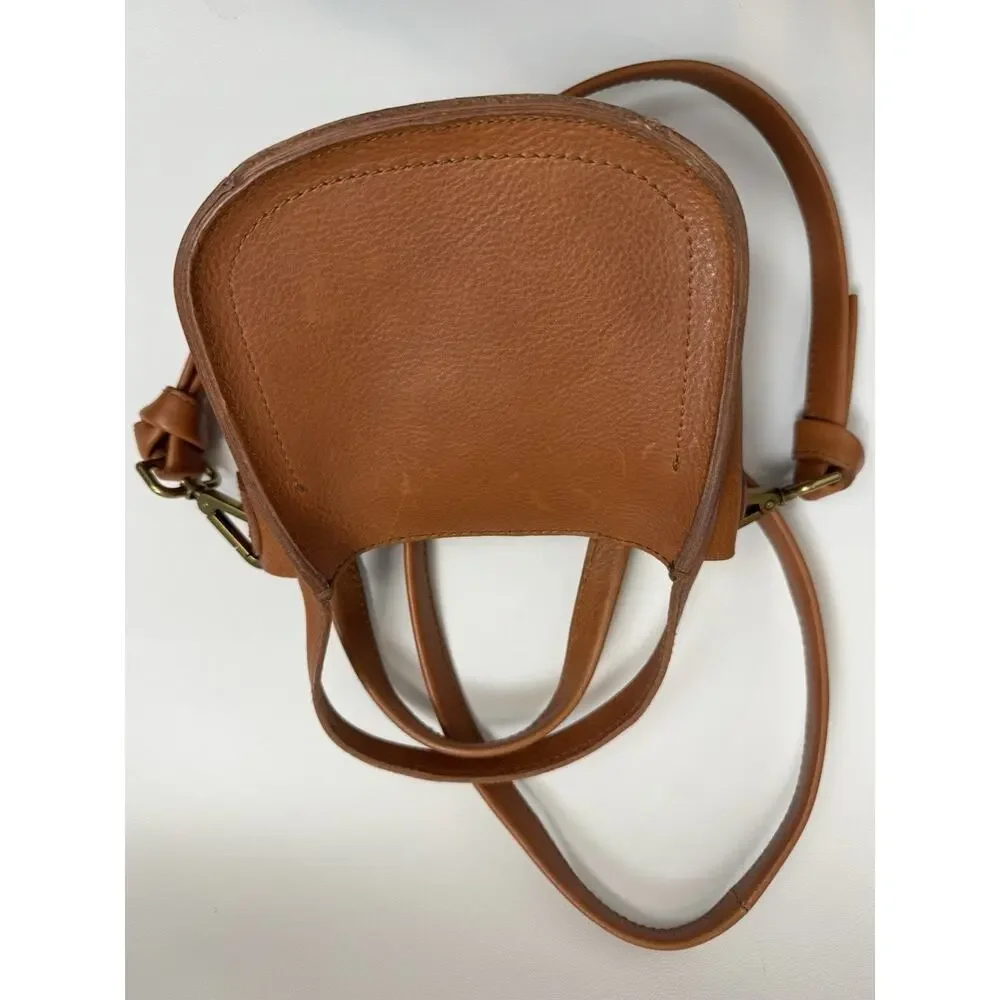 Madewell Sydney Crossbody Bag Burnished Caramel Leather Micro